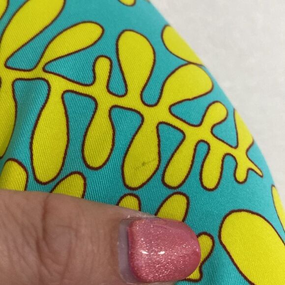 NWT- Trina Turk-Trellis Twist Front One Piece Swimsuit- blue lime- Size 8 - Picture 10 of 12